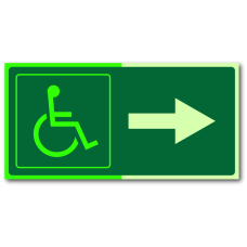Знак "Направление к эвакуационному выходу (для инвалидов) фотолюм."