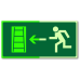 Знак "Направление к эвакуационному выходу по пожарной лестнице фотолюм."