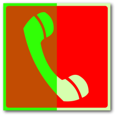 Знак "Телефон для использования при пожаре (в том числе телефон прямой связи с пожарной охраной) фотолюм."