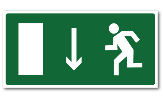 Знак "Указатель двери эвакуационного выхода (левосторонний)"