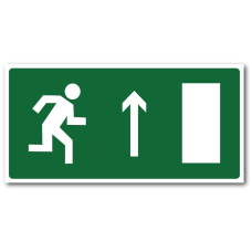 Знак "Направление к эвакуационному выходу прямо (правосторонний)"