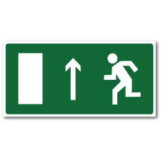 Знак "Направление к эвакуационному выходу прямо (левосторонний)"
