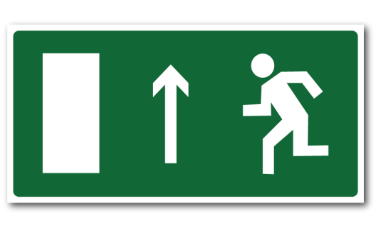 Знак "Направление к эвакуационному выходу прямо"