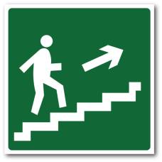 Знак "Направление к эвакуационному выходу по лестнице вверх"