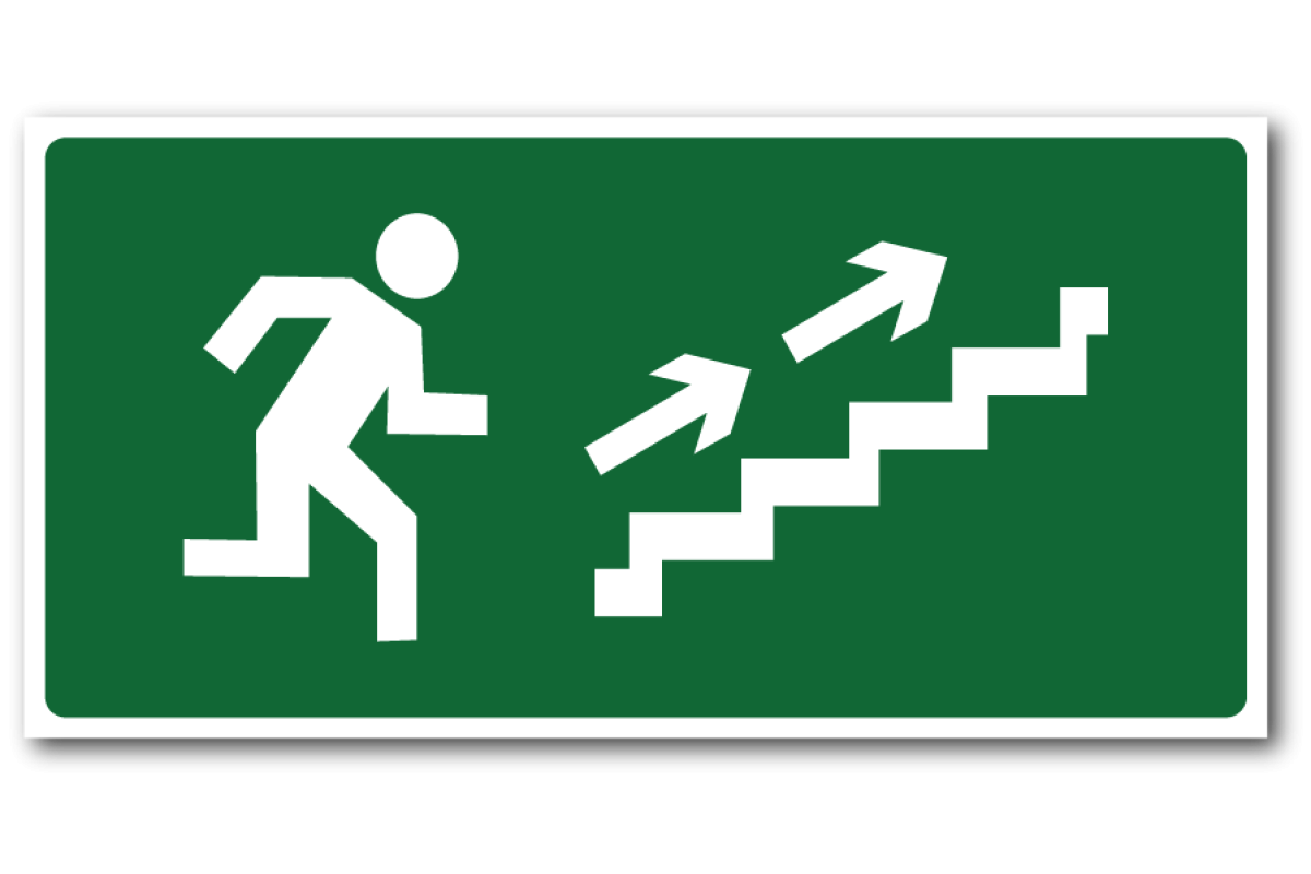 Направление к эвакуационному выходу по лестнице вверх. Знак е03 направление к эвакуационному выходу направо. Указатели движения к выходу. Табличка путь эвакуации. Направление путей эвакуации знаки