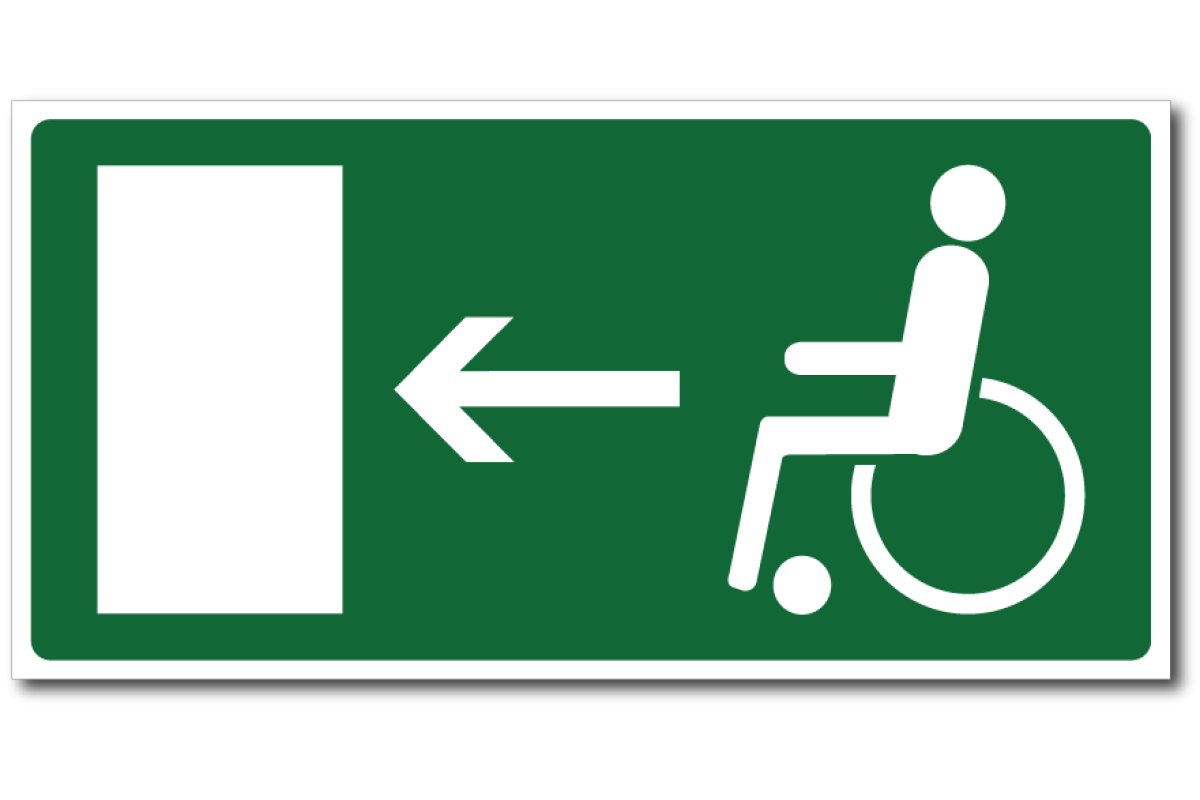 Направление доступной. Знак направление движения для МГН. Знаки эвакуации для МГН. Знак направление к эвакуационному выходу для инвалидов. Знак направление путей эвакуации инвалидов-колясочников.