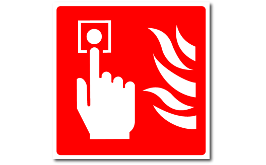 Знак "Кнопка включения установок пожарной сигнализации"