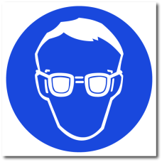 Знак "Работать в защитных очках"