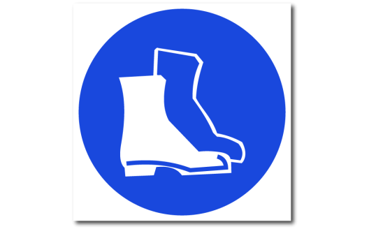 Знак "Работать в защитной обуви"