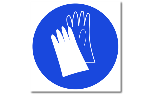 Знак "Работать в защитных перчатках"