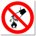 Знак "Запрещается тушить водой"