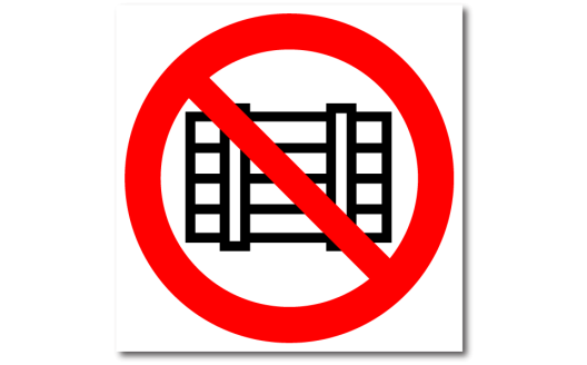 Знак "Запрещается загромождать проходы и (или) складировать"
