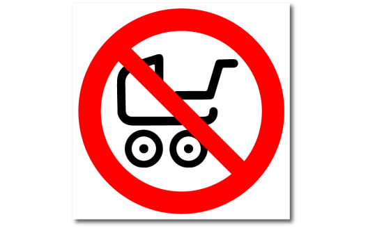 Знак "Вход с колясками запрещен"