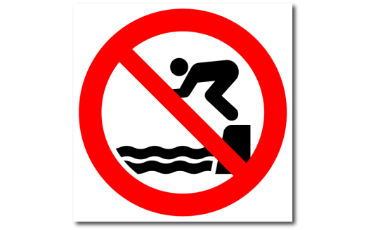 Знак "Запрещающие знаки для бассейнов"