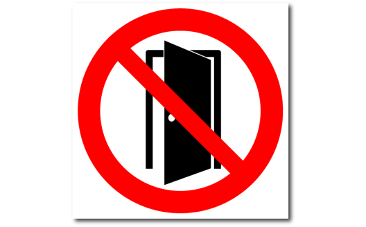 Знак "Запрещается держать двери открытыми"