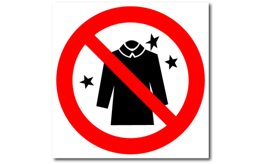 Знак "Запрещается использовать электростатическую одежду"