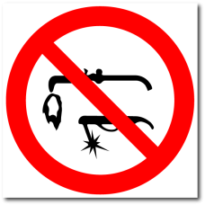 Знак "Электро и газосварка запрещена"