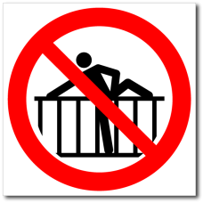 Знак "Запрещается пересекать барьерные  ограждения «Фан барьер»"