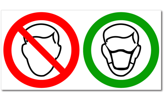 Знак "Вход без масок запрещен"