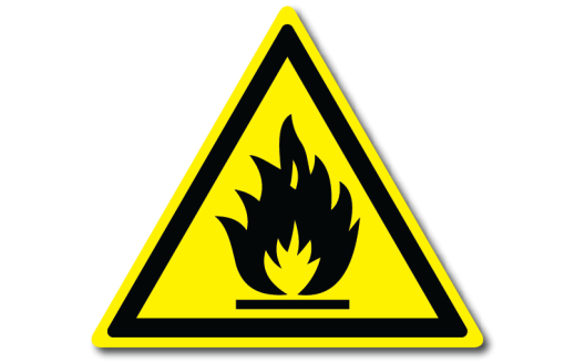 Знак "Пожароопасно. Легковоспламеняющиеся вещества"