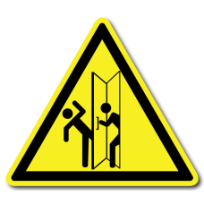 Знак "Осторожно. Распашные двери"