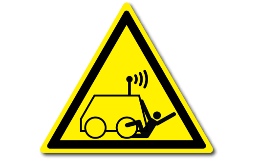 Знак "Внимание. Столкновение с автономным транспортным средством"