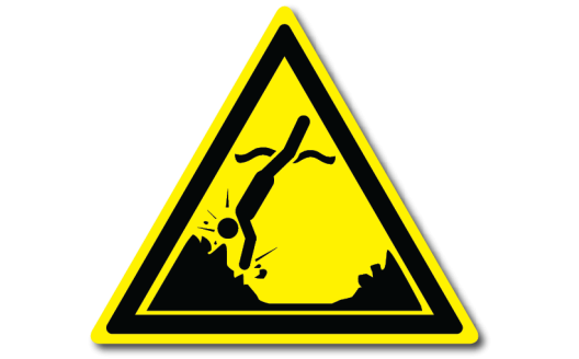 Знак "Внимание. Неровная поверхность, мелководье, погруженные предметы, нырять запрещено"
